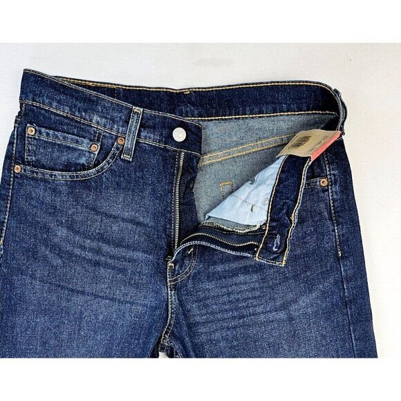 Levi's Size 32X34 Men 505 Regular Stretch Straight Leg Blue Denim Logo Jeans NWT - Picture 11 of 14